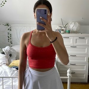 Pink Aerie cropped tank with built in bra